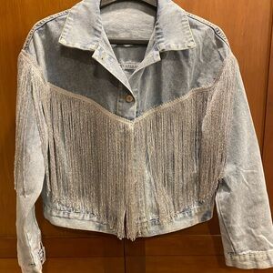 Beautiful fringe Jean jacket
